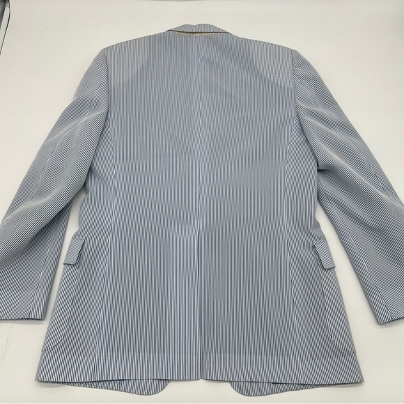John Kent Collection Seersucker Blazer‎ Medium – Blue White Pinstripe - Picture 2 of 10